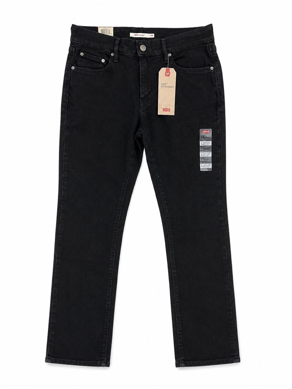 NWT Levi’s 505 Straight Black Jeans W28 L32 Size 6 Medium Classic Denim